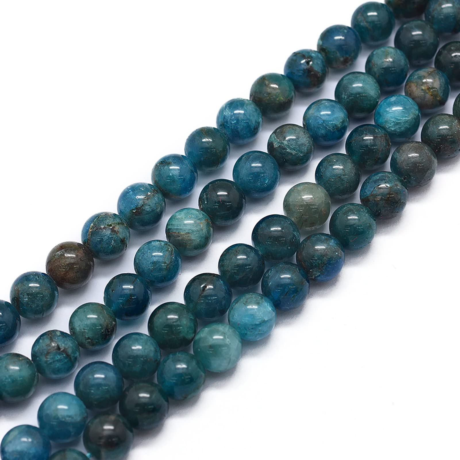 Cheriswelry 1 Filo Di Apatite Naturale - Perle Tonde 8 Mm Per Gioielli Fai Da Te - 40 Cm, 50 Perle - 3