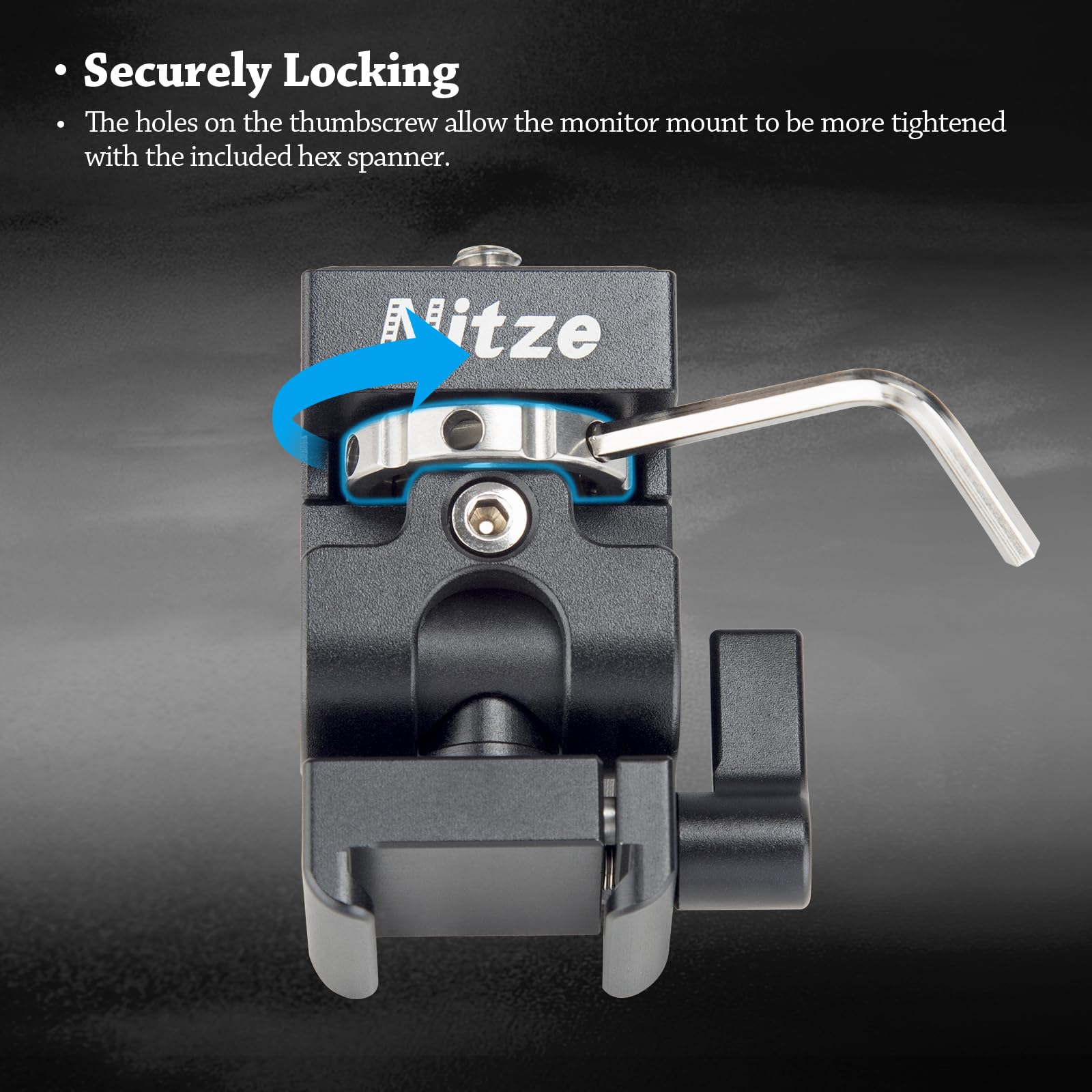 Nitze Supporto Per Monitor N54-G2 Con Morsetto NATO – Rotazione 360° E Inclinazione 180°, Per Monitor Da 5” A 7” – Carico Fino A 5 Kg E Bloccaggio Sicuro