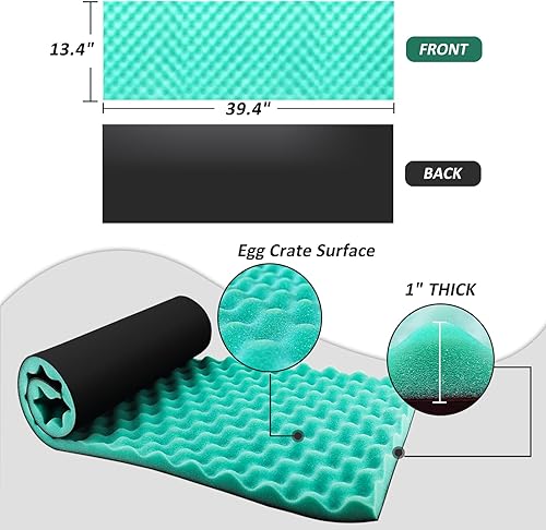 Miniatura 2 de BXI Bloqueador de ruido doble espuma a prueba de sonido, 39.4 x 13.4 x 1 pulgadas, goma de espuma de goma para amortiguar el sonido, paneles