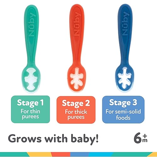 Miniatura 5 de Nuby Baby's First Spoons Set - (3 unidades) Utensilios de alimentación para bebés - 6+ meses