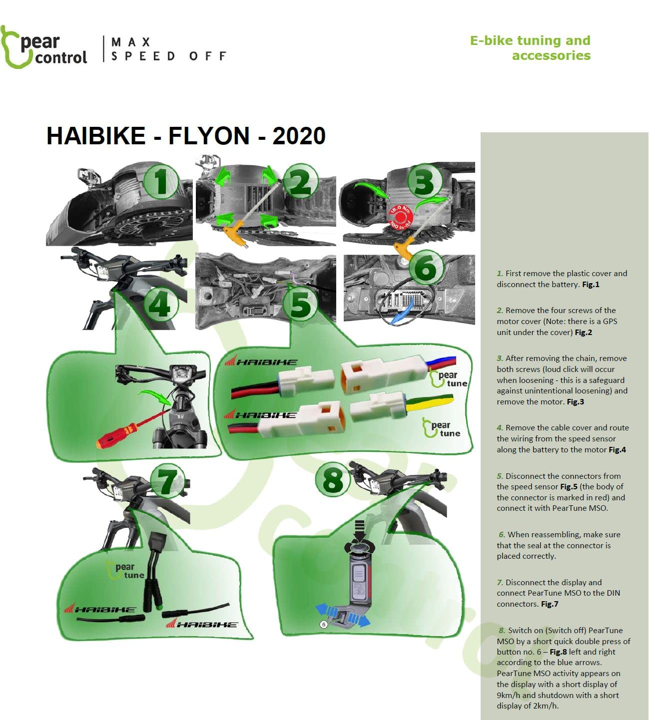 PearTune MSO für HAIBIKE FLYON/TQ Premium E-Bike/Pedelec Tuning Chip