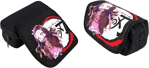 Miniatura 3 de Roffatide Anime Demon Slayer - Bolsa de maquillaje con cremallera para bolígrafos, bolsas de cosméticos pequeñas, Kamado Nezuko