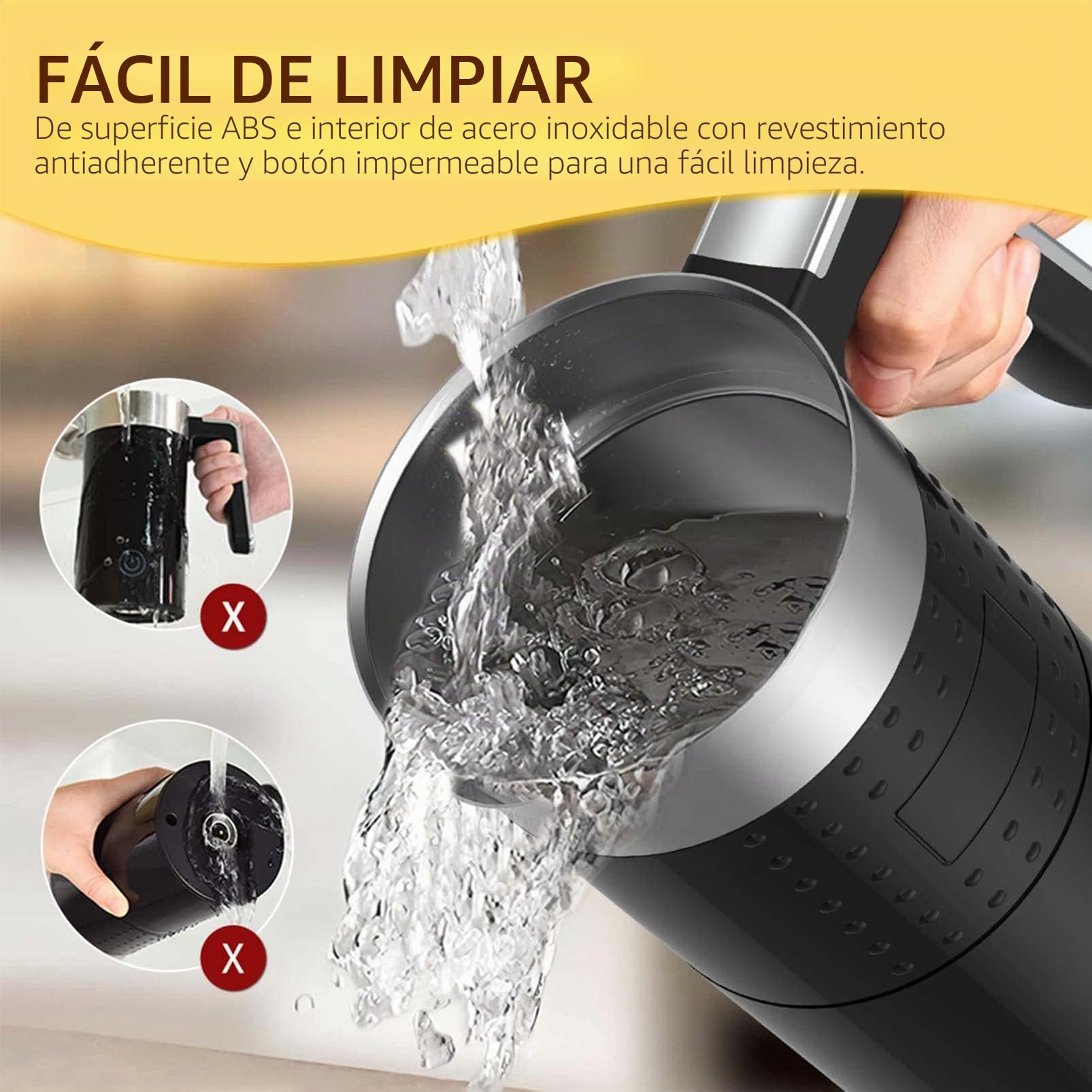 Espumador de Leche Eléctrico 4 en 1 – Espumador Automático de Leche de 300 ml de Gran Capacidad Vaporizador de Leche Silencioso para Espuma de Leche Fría Caliente Chocolate Caliente Latte Capuchino