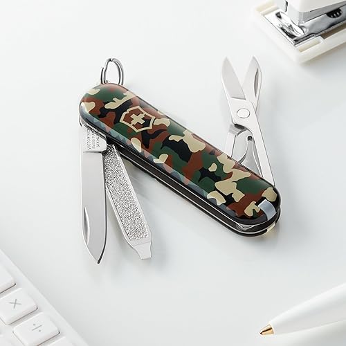Vista 47 de Navaja suiza clásica, Victorinox, cuchillo de bolsillo Camuflaje Rosa