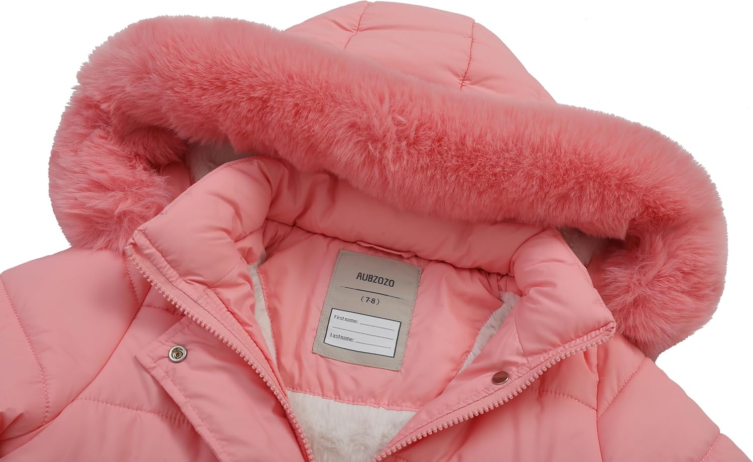 Girls' Down Coat with Removable Hood,Kid's Waterproof Winter Jacket Snow Outwear Parka Fleece Insulated - Image 4