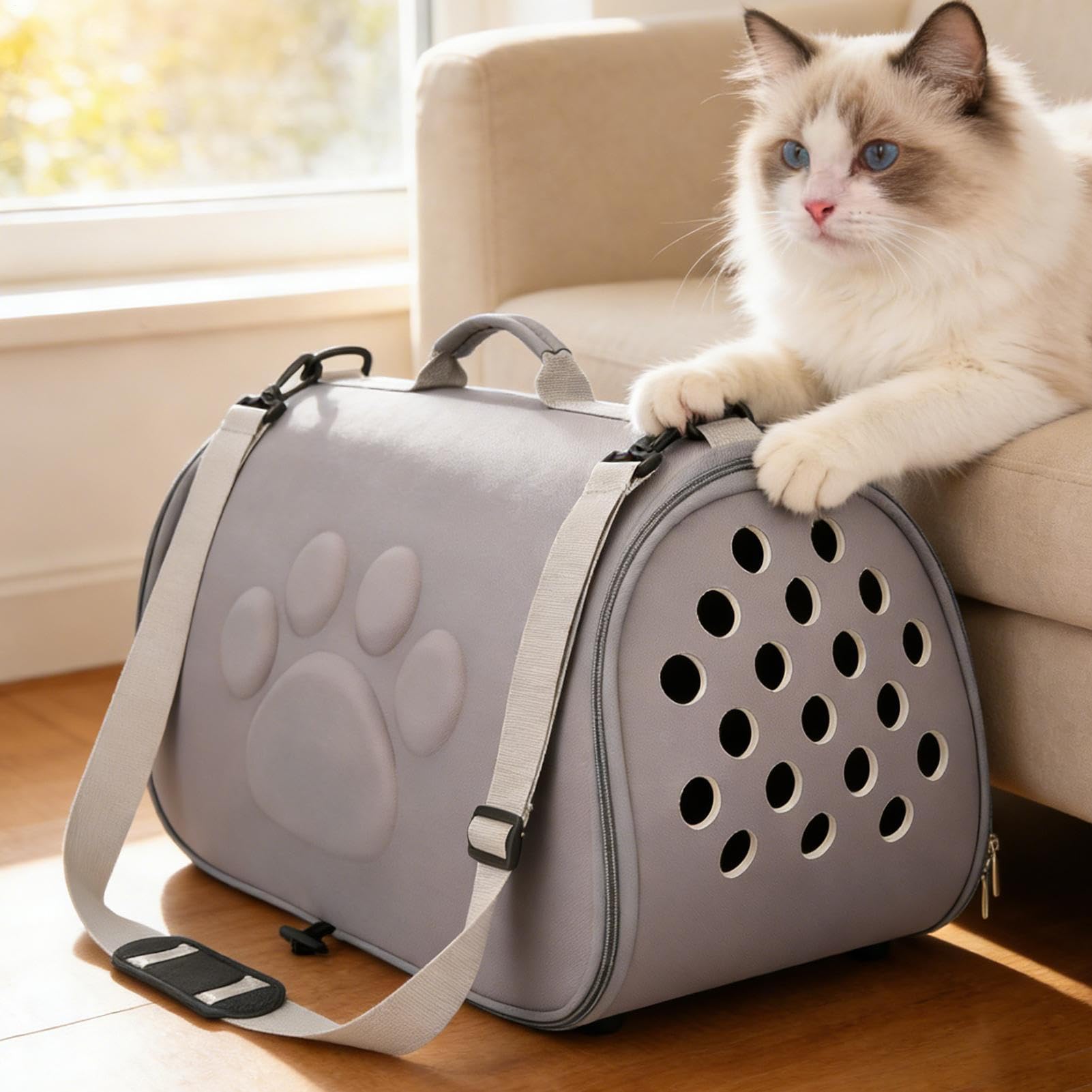Pet Carrier Per Gatti Borsa con da Spalla per Uscite e Animali Domestici | Borsa a Spalla per Uscite di Cuccioli Per Viaggi Escursionismo Aereo Campeggio Veterinario
