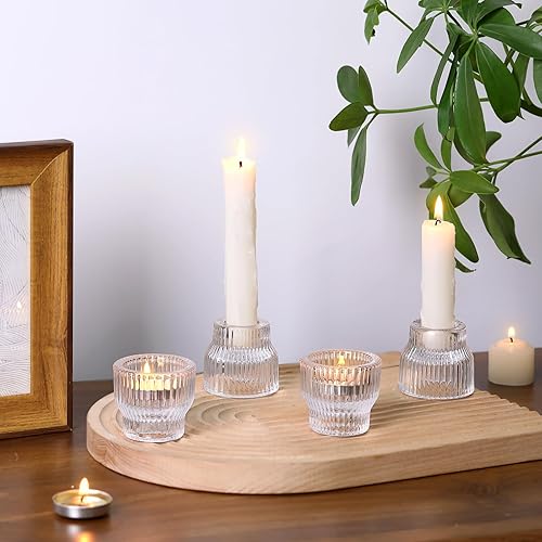 Miniatura 6 de 12 portavelas transparentes cónicos, portavelas de cristal, portavelas de té para centros de mesa de boda de otoño, decoración de mesa, portavelas