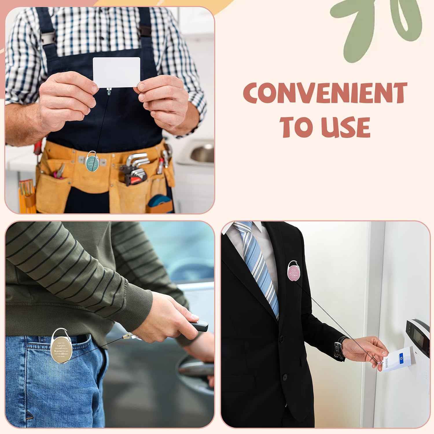 6 Color 60 Pcs Retractable Badge Holder May You Be Proud of The Difference ID Badge Holder Reel with Clip Bulk Appreciation Gifts for Office Worker Nurse Doctor Teacher