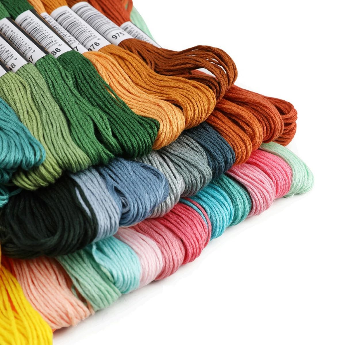 50/100/150/200/447 Stück mehrfarbiges Stickgarn, Kreuzstich-Flossfäden, Baumwolle, Nähstränge, Strang-Set, DIY-Nähwerkzeug, 447 Farben, ohne Seite, 6 Stränge