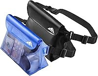 Vista 1 de HEETA Paquete de 2 bolsas impermeables con correa para la cintura, bolsa seca táctil con cinturón ajustable para teléfono, objetos de valor