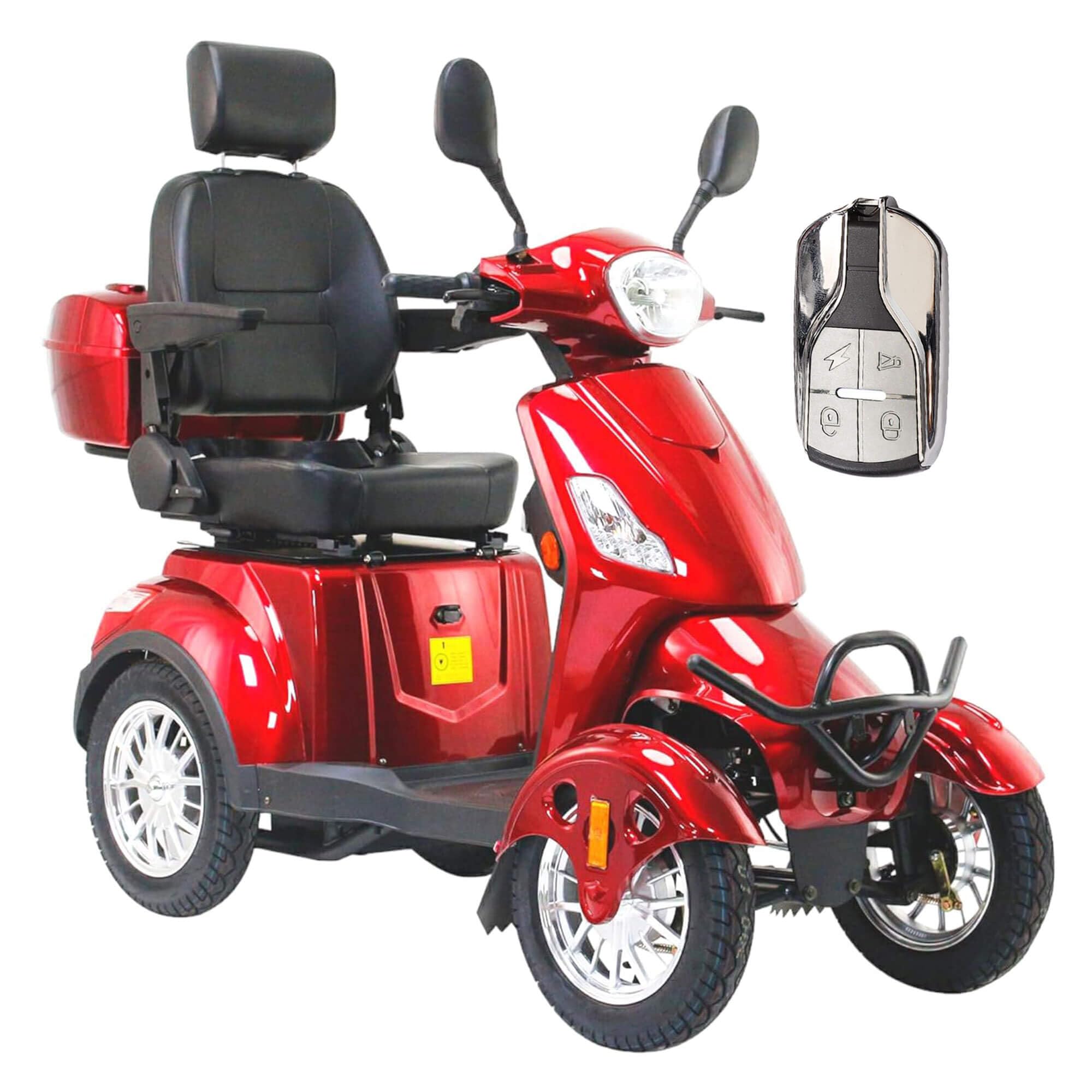 Mobility Scooters for Seniors & Adults, Heavy Duty 4-Wheel 3 Speed Medical Electric Powered Device 800W All Terrain, Elderly w/Rear Lockbox & Adjustable Seat