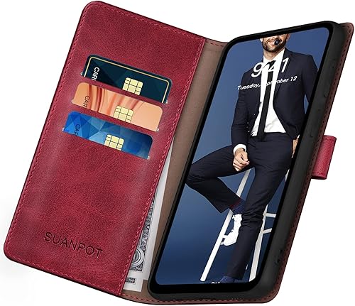Miniatura 9 de SUANPOT Funda tipo cartera para T-Mobile Revvl 6 5G con bloqueo RFID, tarjetero y tarjetero, funda protectora de piel sintética para mujeres y