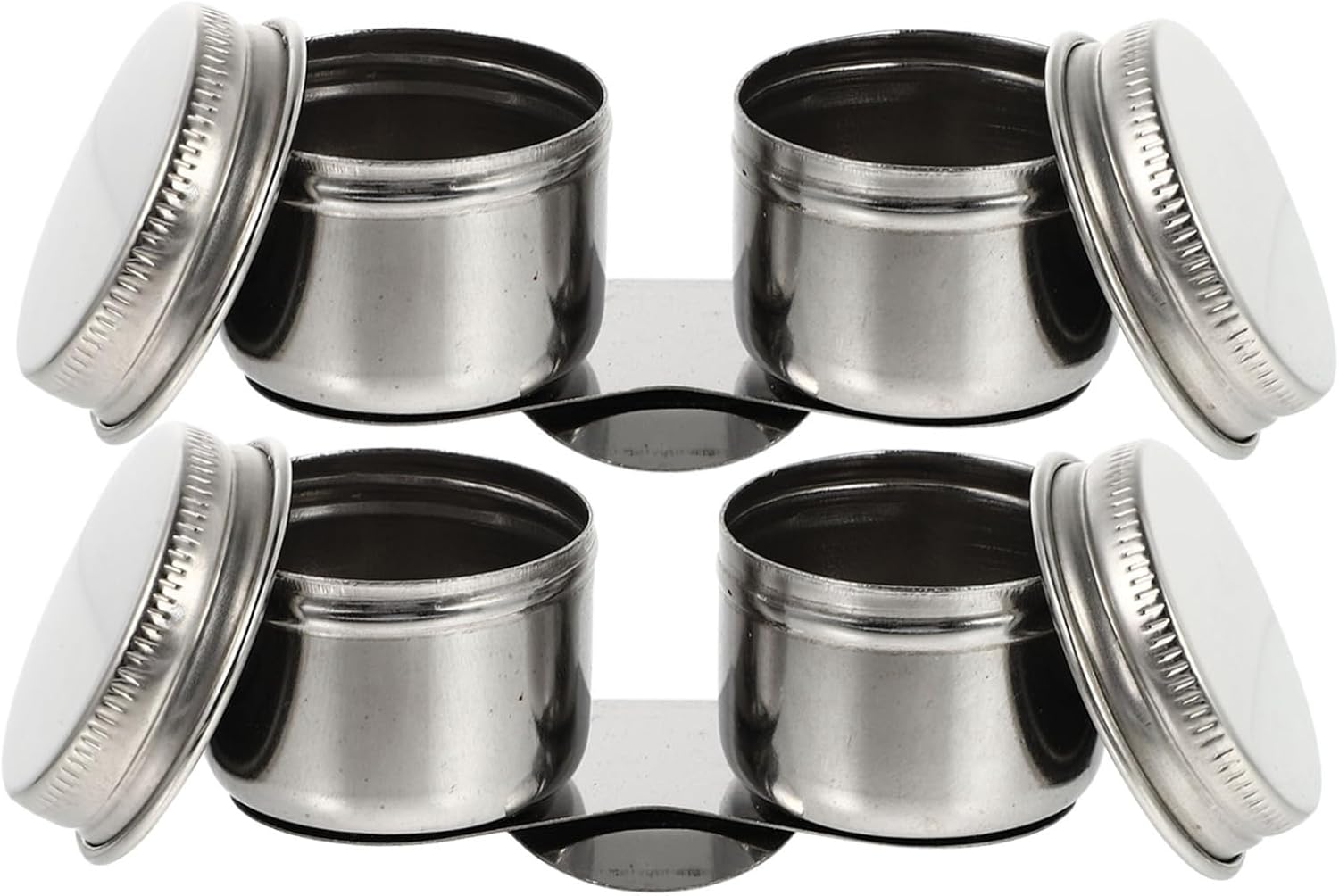 2pcs Stainless Steel Brush Washing Pots for Oil Painting Practical Palette Cup Cover Easy to Clean Lightweight for Artists and Crafts