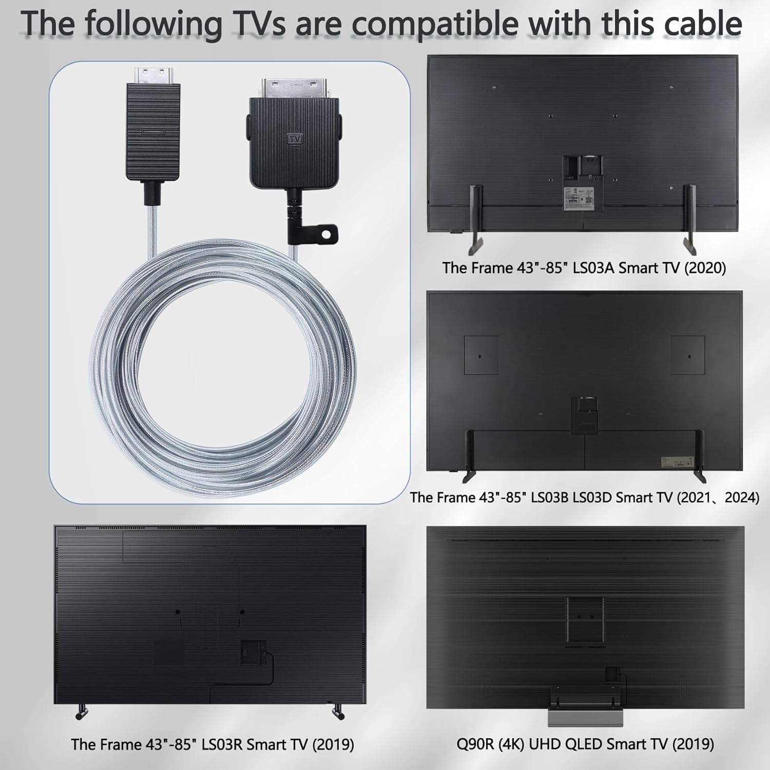 VG-SOCR15/ZA 15m One Invisible Connect Cable Compatible with Samsung QN43''-85'' The Frame TV LS03F LS03R LS03A LS03B LS03D QN65Q90RAFXZA QN43LS03RAFXZA QN65LS03DAFXZA QN75LS03AAFXZA