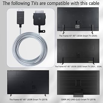 VG-SOCR15/ZA 15m One Invisible Connect Cable Compatible with Samsung QN43''-85'' The Frame TV LS03F LS03R LS03A LS03B LS03D QN65Q90RAFXZA QN43LS03RAFXZA QN65LS03DAFXZA QN75LS03AAFXZA