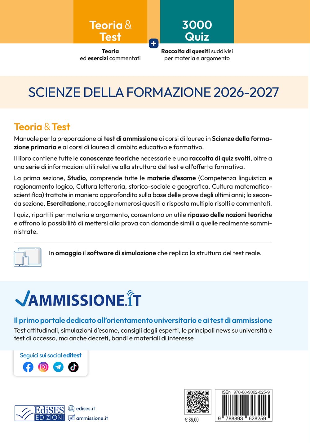 EdiTEST. Scienze della formazione. Teoria ed esercizi commentati per la preparazione ai test di ammissione. Con software di simulazione