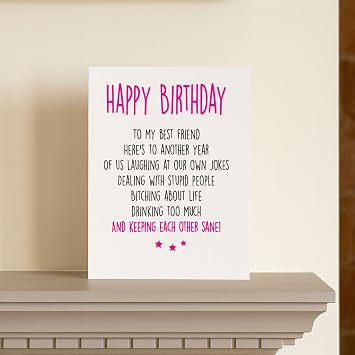 Best Friend Birthday Card For Women Friendship Humour Bestie C21