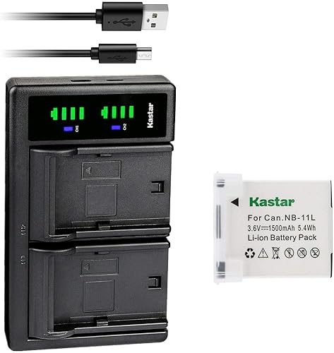 Miniatura 10 de Kastar NB-11L LTD2 - Cargador de batería USB para Canon NB-11L NB11L, NB-11LH NB11LH (batería Canon CB-2LD CB-2LDE, CB-2LF CB-2LFE Charger, Canon