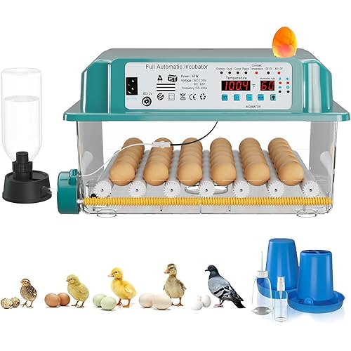 36 Eggs Incubators for Hatching eggs,Chicken Eggs Incubator with Automatic Egg Turning Humidity Monitoring,Egg Incubator with 4 Automatic Incubate Mode,Incubator with Egg Candle for Poultry