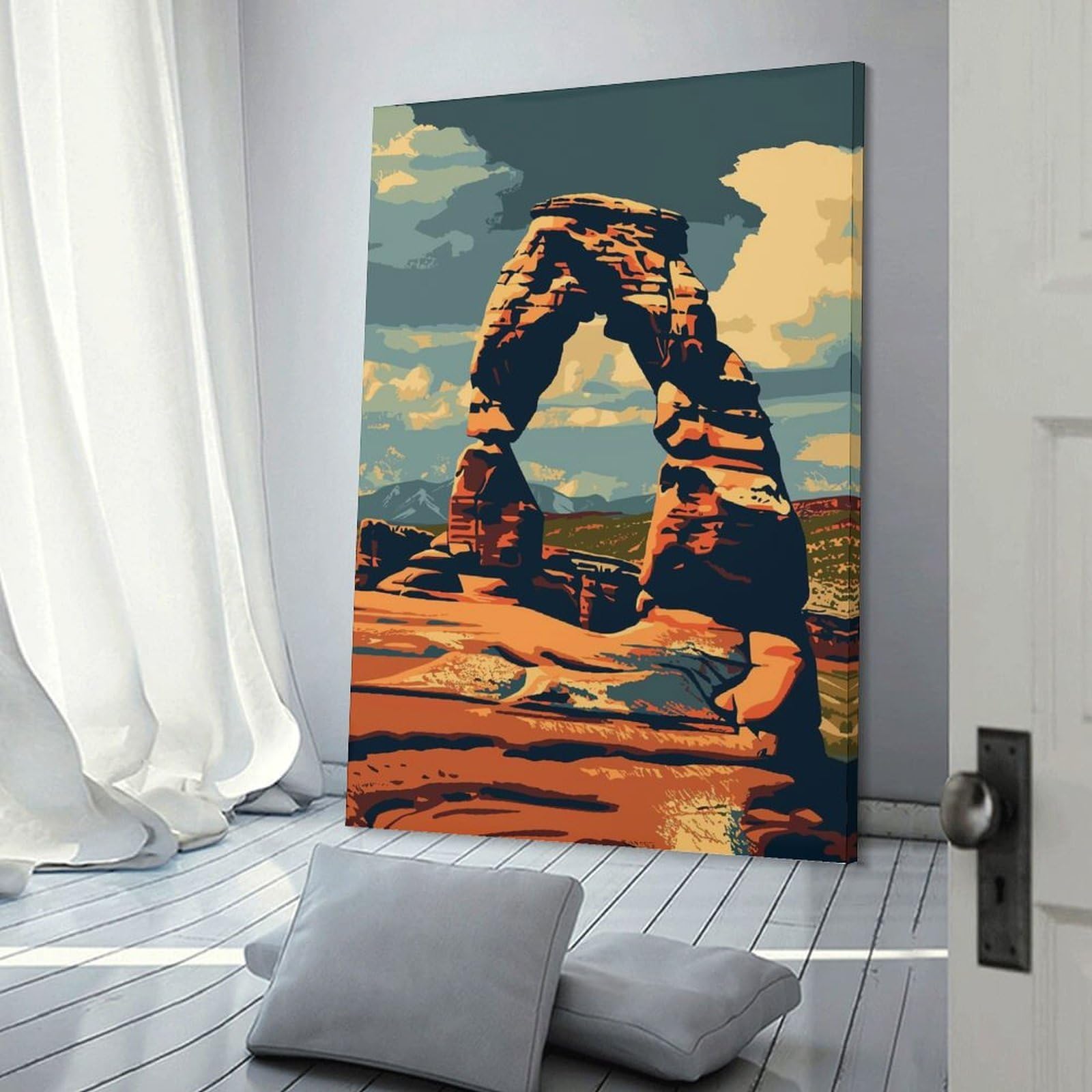 Junmoney Wall Picture Print Arches National Park, 24x36inch(60x90cm), for Workspace Walls, Study Corners Or Bedrooms, A Smart Decor Choice for Study Walls