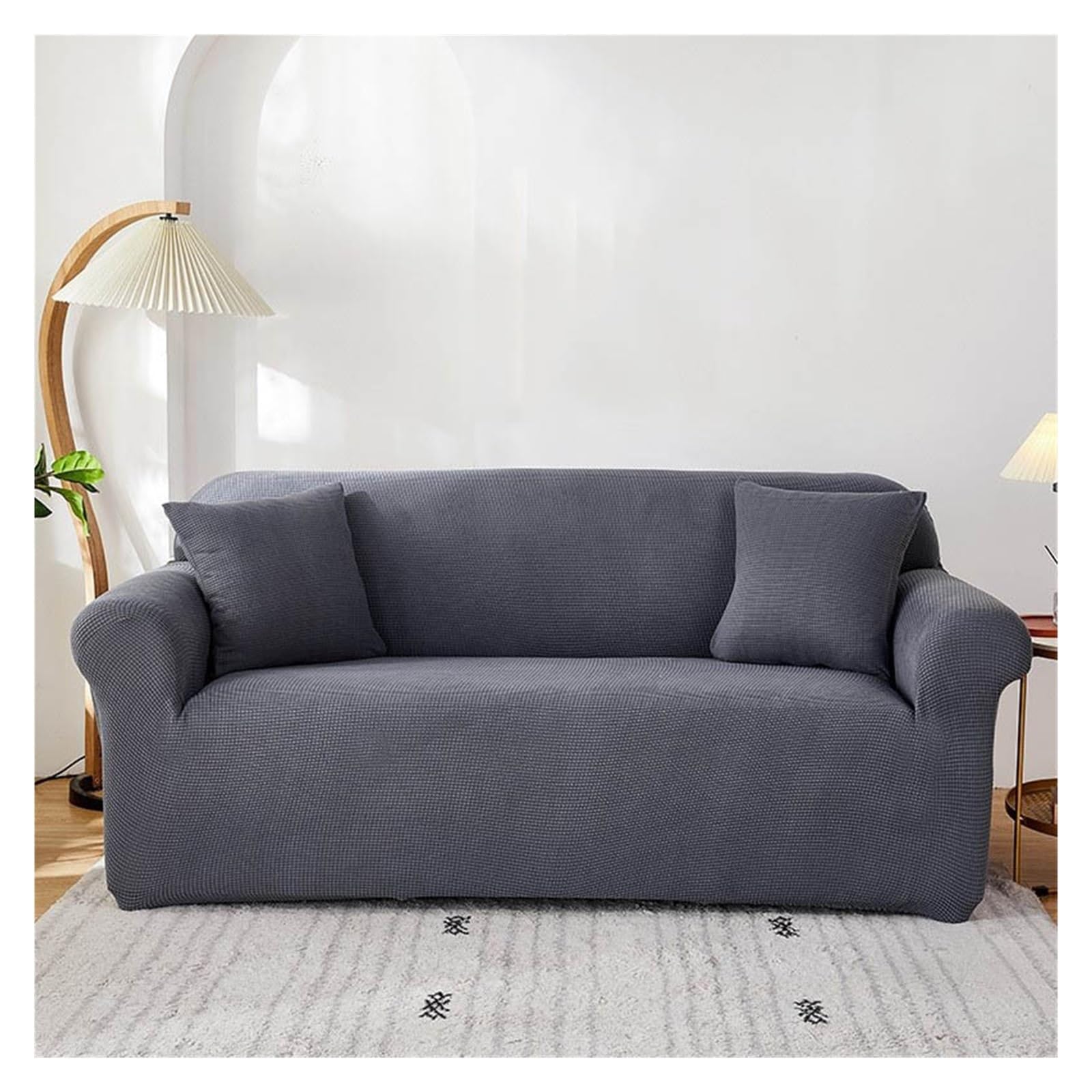 Housse de canapé en velours élastique 3 places pour divan d'angle en L de 190 à 230 cm