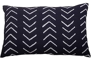 Trade Star 100% Cotton Black Tribal Print Farmhouse Mudcloth Pillow Cover
