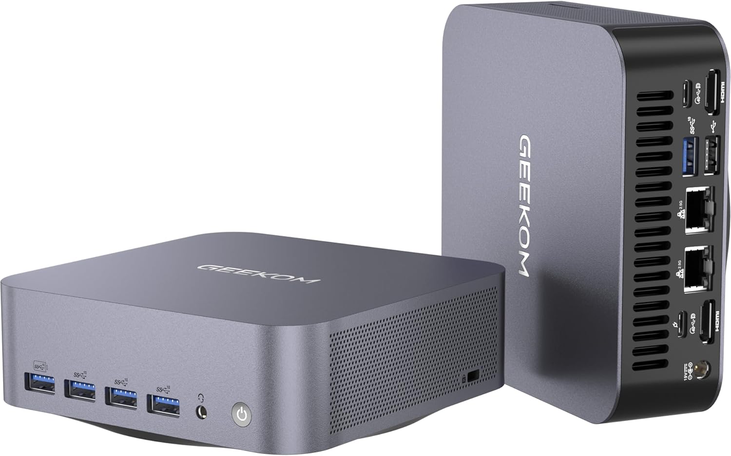 GEEKOM GT1 Mega AI Mini PC Windows 11 Pro, with Intel Core U9-185H (Up to 5.1GHz), 32GB DDR5 RAM (Expandable, Not LPDDR) & 2TB PCIe 4.0 NVMe SSD, 4K@120Hz Quad Display/Dual USB4.0/6×USB/WiFi7/Dual LAN