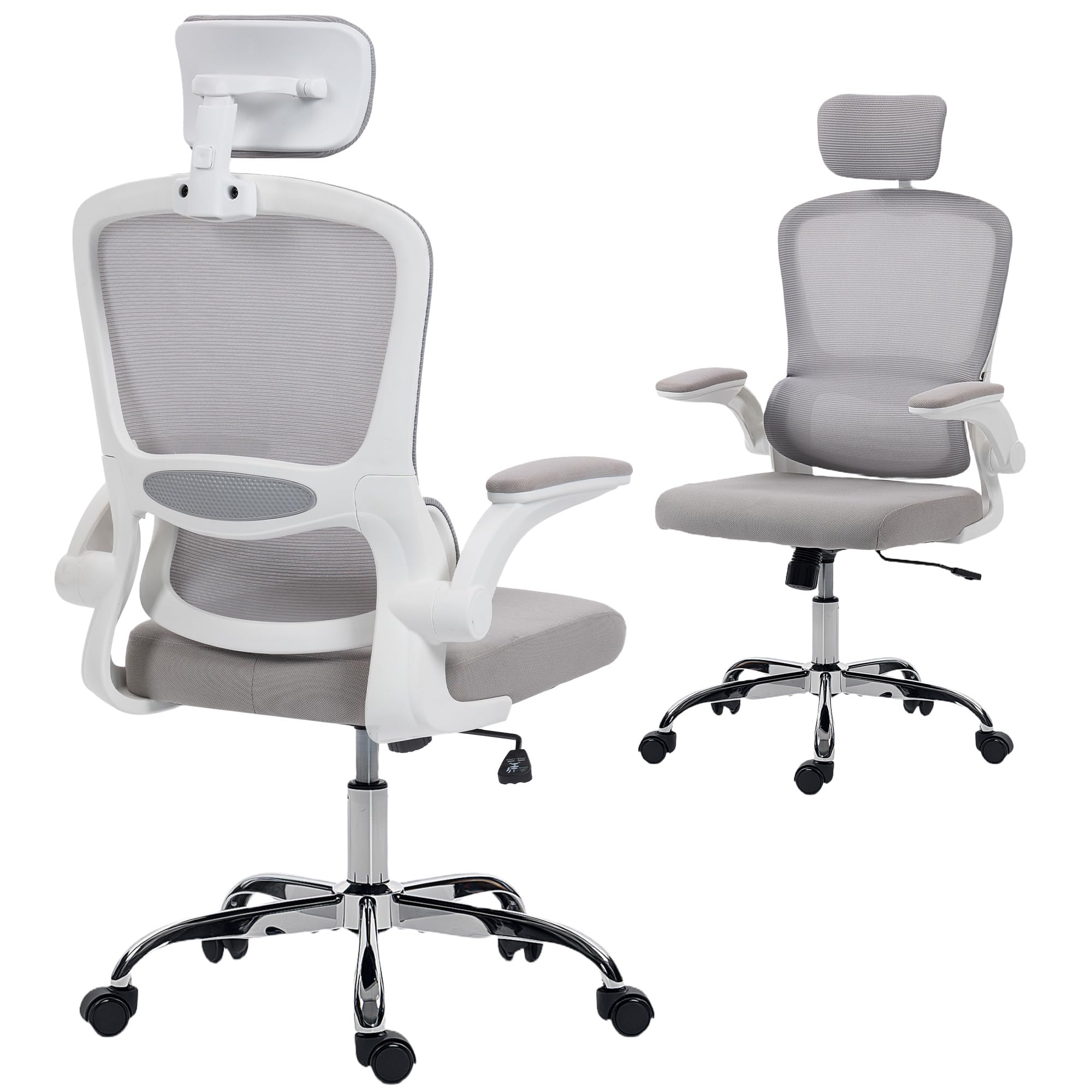 HOMCOM Ergonomic Office Chair High Back Mesh Home Office Grey