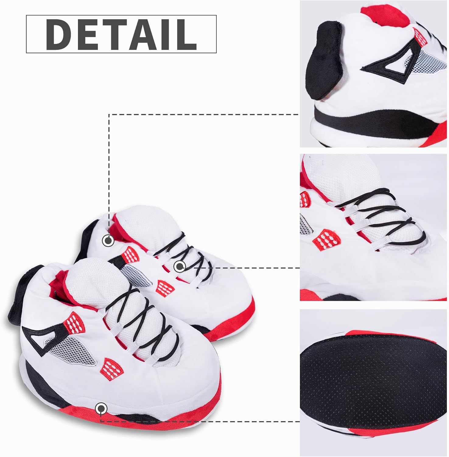 Plush Sneaker Slippers, 17 Styles-Quiet Soles (No Waking Loved Ones), Anti-Slip Dry Indoor, Cozy for Cold Days, US 8-12 Unisex - Image 4