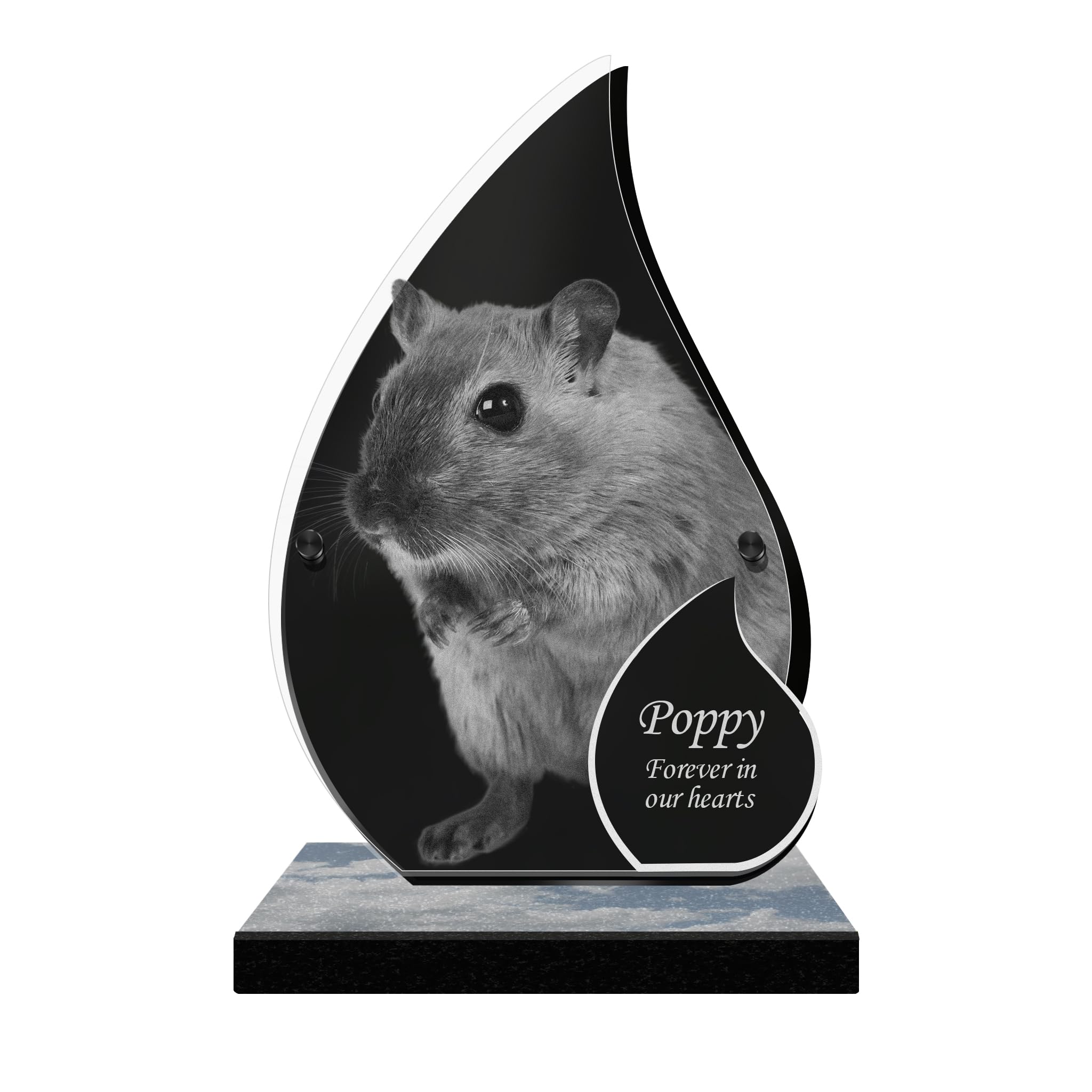 ETERNEL - Personalized Memorial Plaque Glow for Pets - Dog, Cat, Rabbit, Pets, Customizable Photo and Text, Laser-engraved Memorial Plaque for Tribute