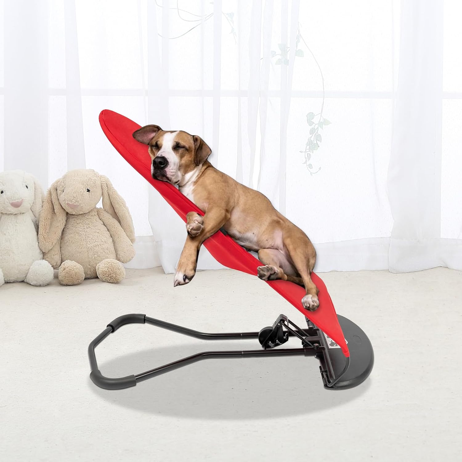 Dog Rocking Chair, Portable Cat Rocking Bed, Pet Dog Bed Cat Sofa, Foldable Rocking Chair Small Pet Rocker for Pets up to 30 lbs (Red)