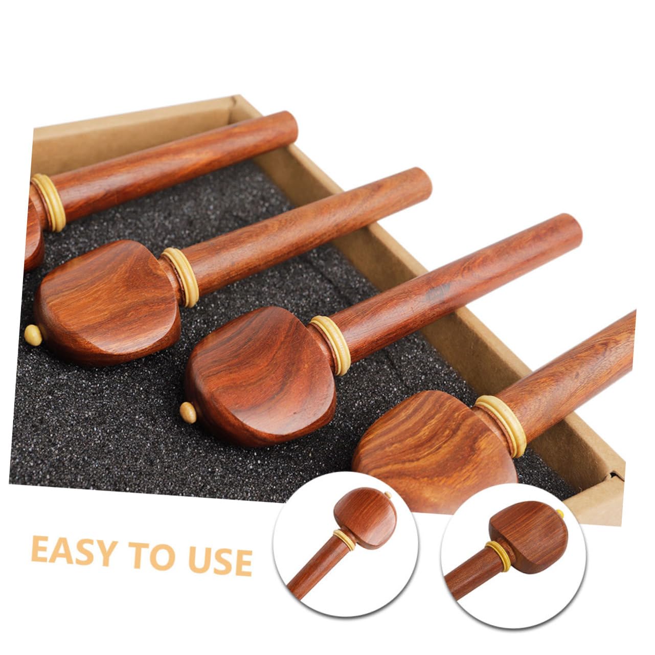 SHOWERORO Piroli Di Accordatura in Legno Di Palissandro Per Violoncello, Set Da 4 Pezzi, Accessori Per Strumenti a Corda, Per Regolazione Tensione Corde e Prestazioni Musicali