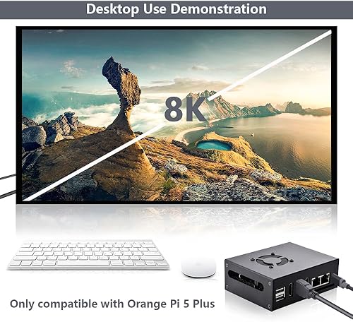 Miniatura 6 de GeeekPi Orange Pi 5 Plus - Funda con ventilador de refrigeración, carcasa de metal con disipadores de calor compatibles con Orange Pi 5 Plus