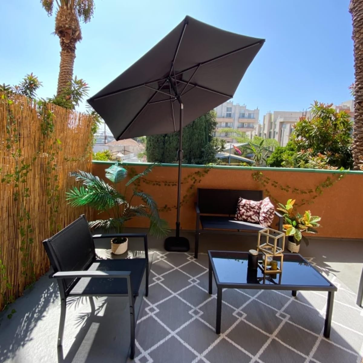 6.5ft 7.5ft 9ft 10ft Outdoor Patio Umbrella Replacement Canopy, 6 Ribs 8 Ribs Replacement Umbrella Canopy Cover Fabric, Parasol Top Cover Replacement UV Protective Fabric, Canopy Only