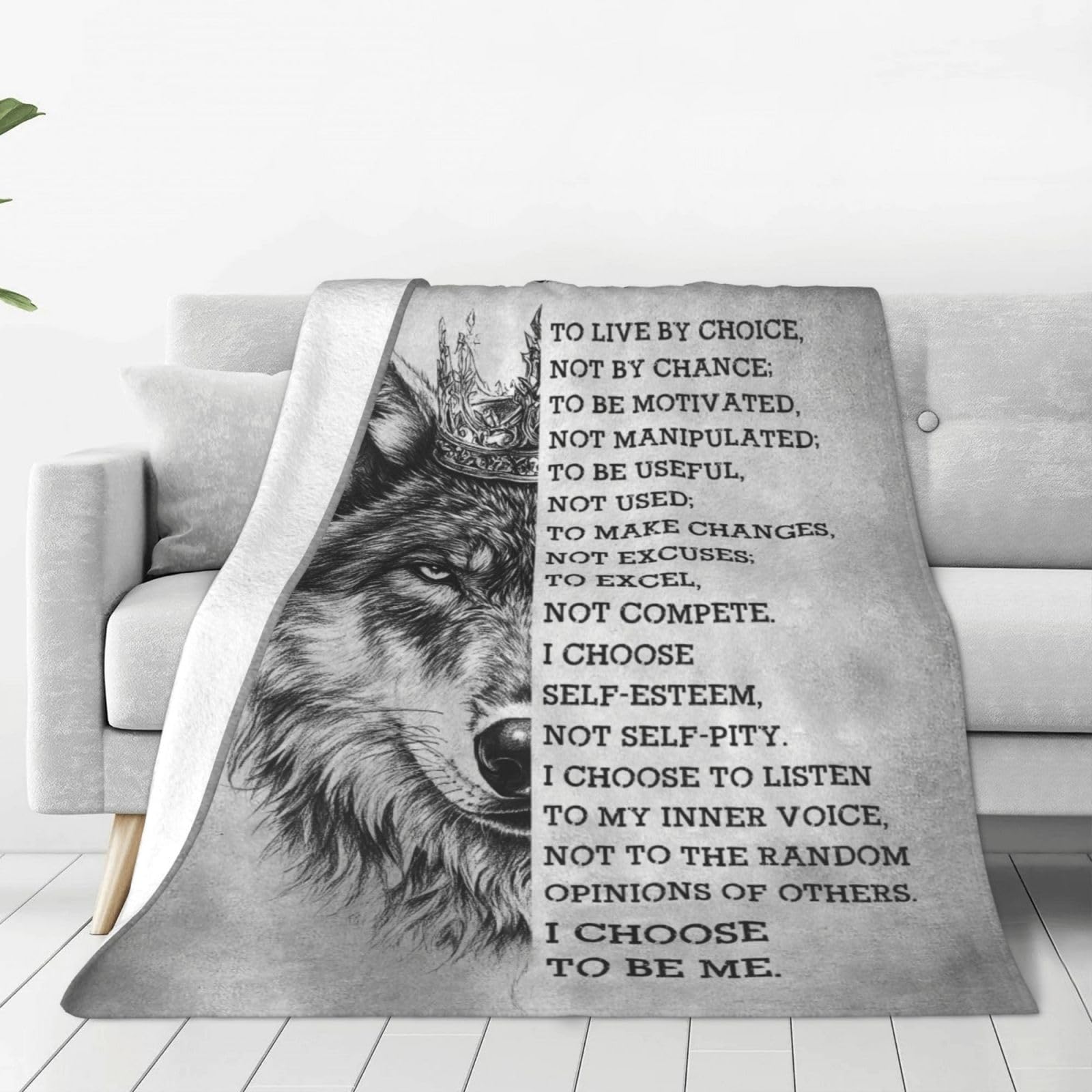 Uphomart Wolf Throw Blanket Gifts for Wolf Lovers Home Decor 50"X40"