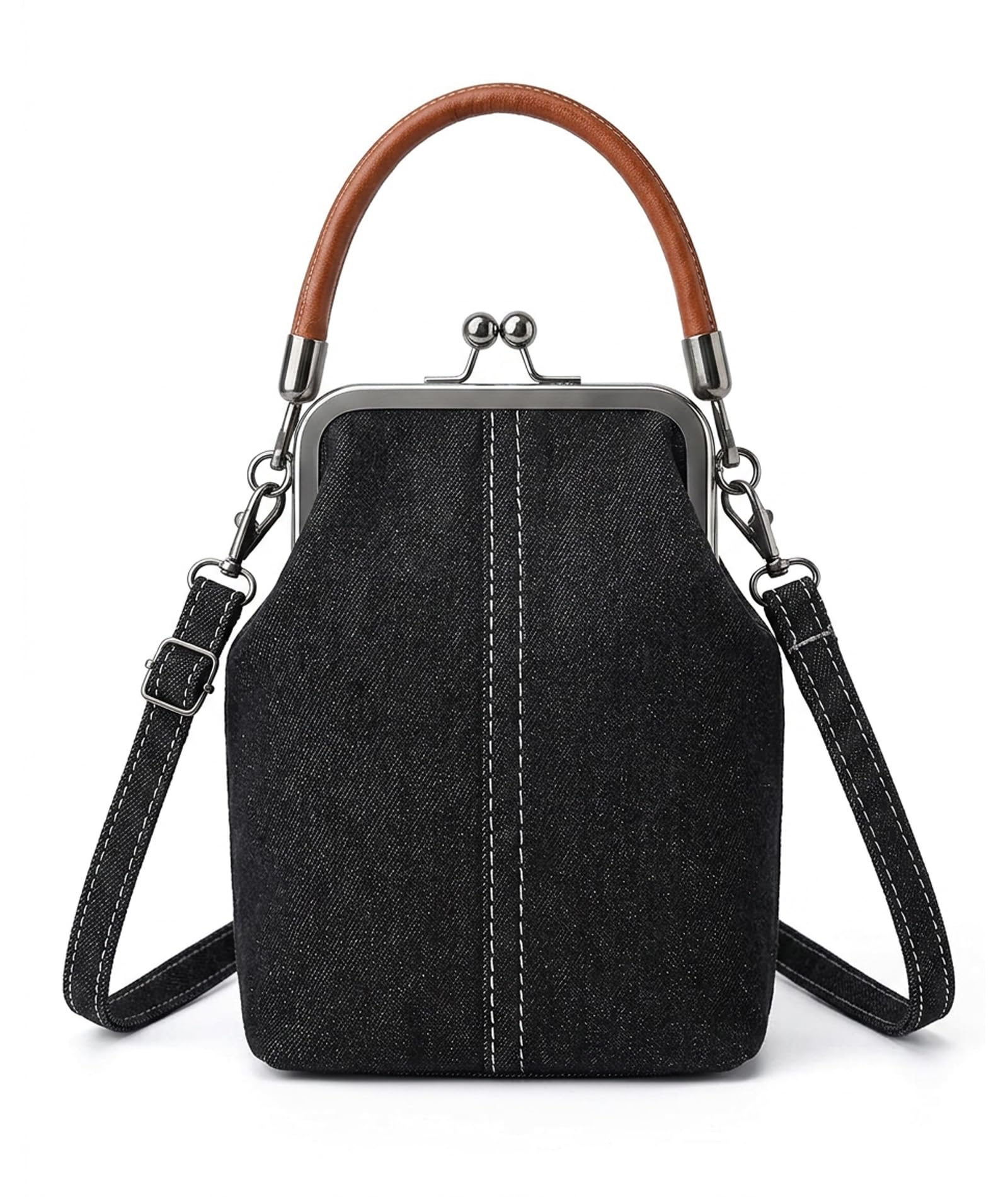Denim Bags for Women Handbags,Bucket Bags for Women, Compact Storage for Commuting and Travel, Adjustable Crossbody Strap and Top Handle-image-22