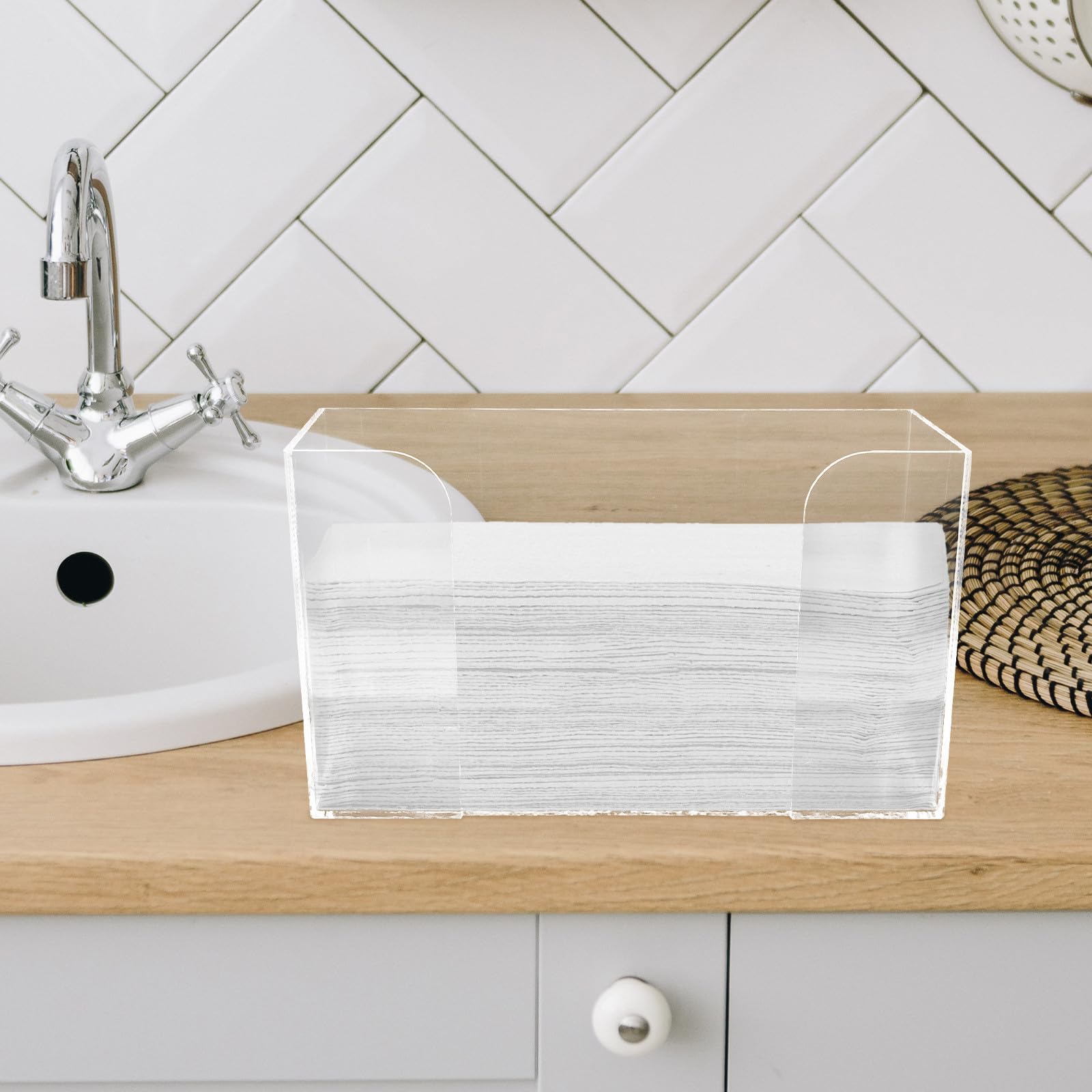 Transparente Acryl Taschentuchbox mit Organisierender Funktion für Schreibtisch und Büro Papierbehälter für Feuchttücher