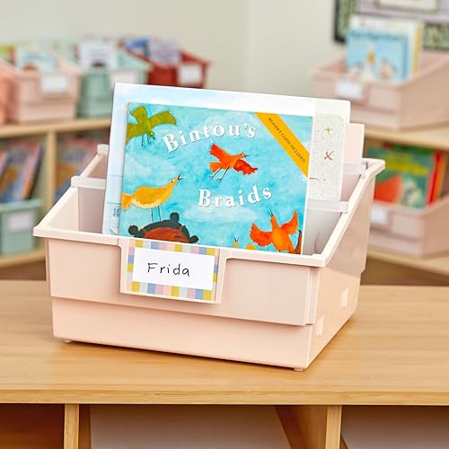 Miniatura 6 de Really Good Stuff Contenedores para biblioteca de aula con divisores, paquete de 6, color arena