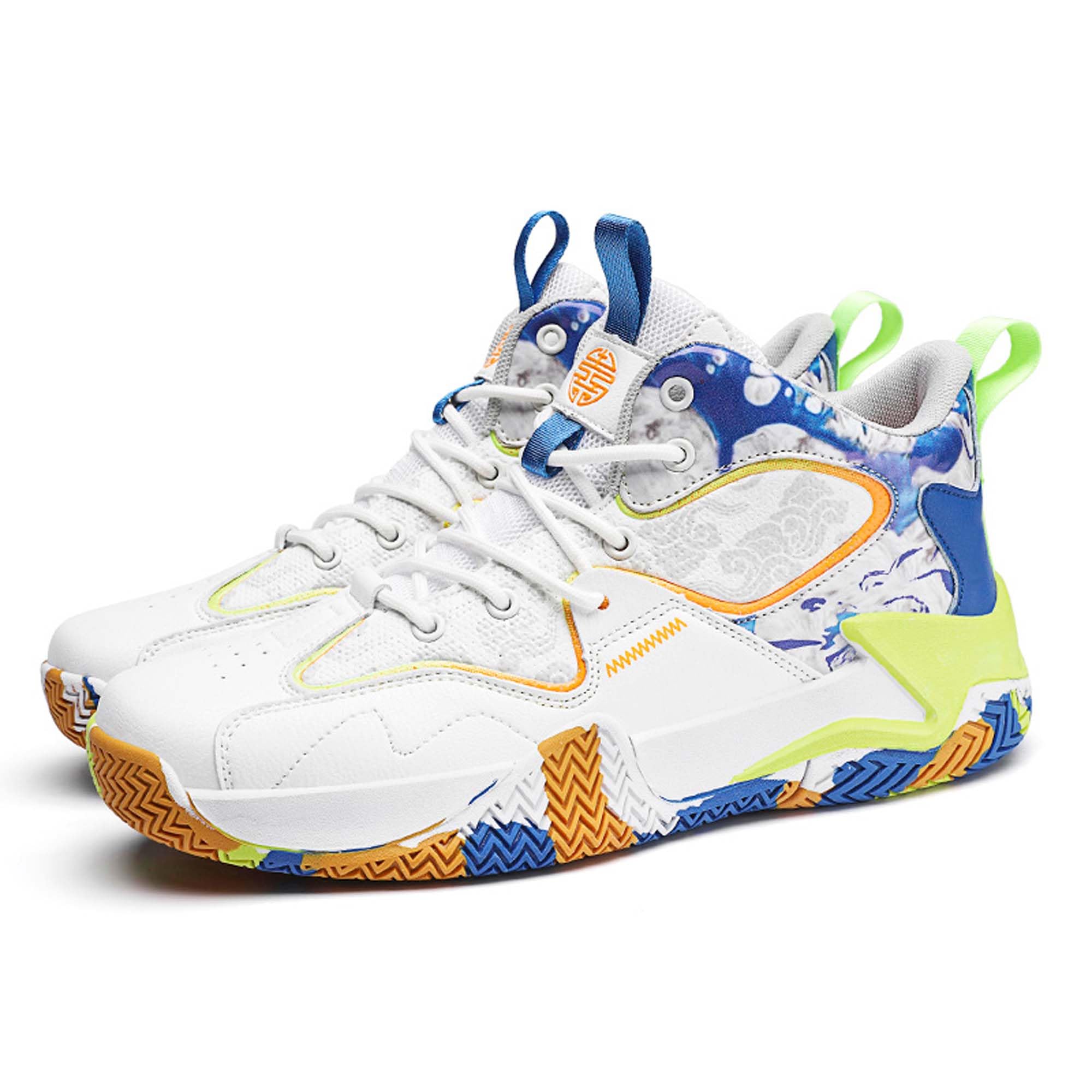 Men's Casual Versatile Sneakers Students Outdoor Fitness Training Shoes White Blue