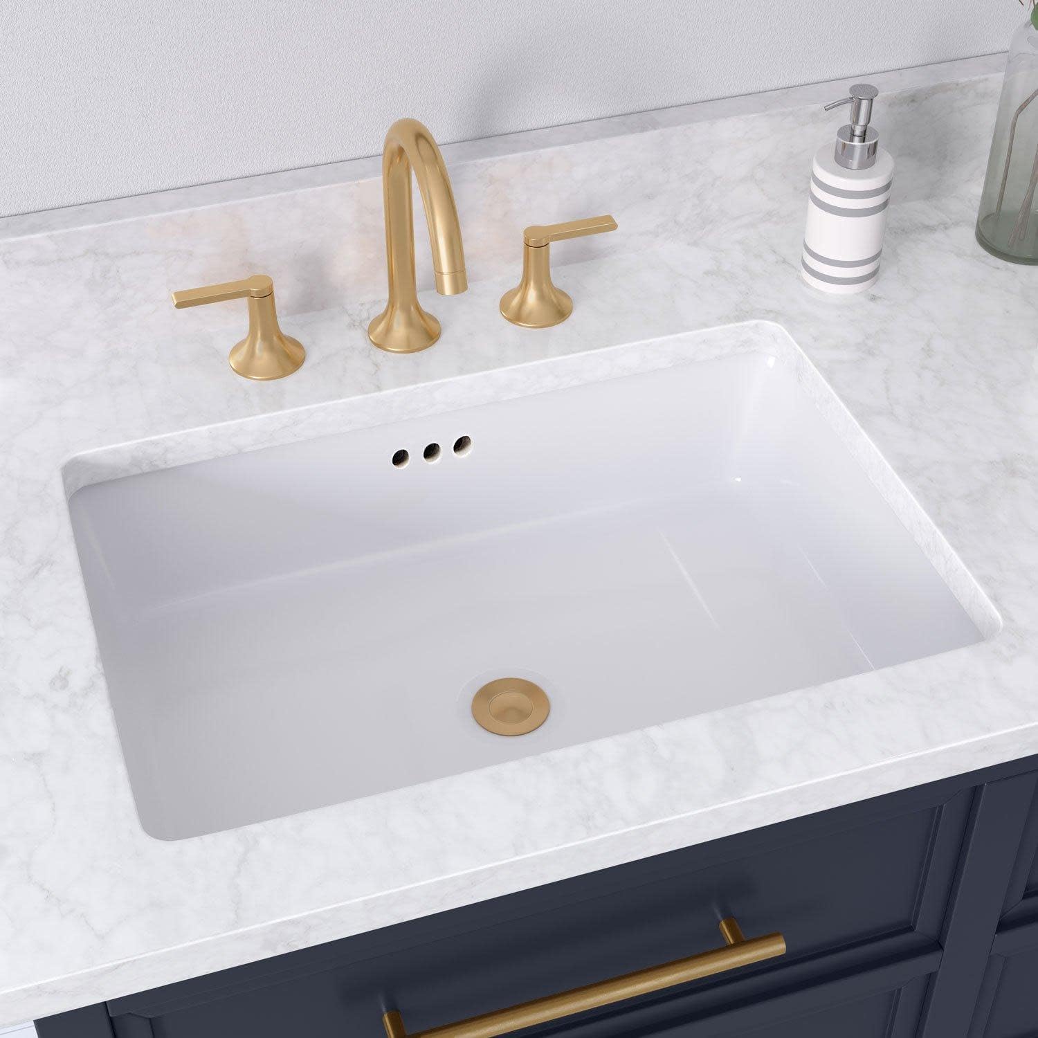 Signature Hardware 484567 Destin 18" Rectangular Porcelain Undermount Bathroom Sink with Overflow - White
