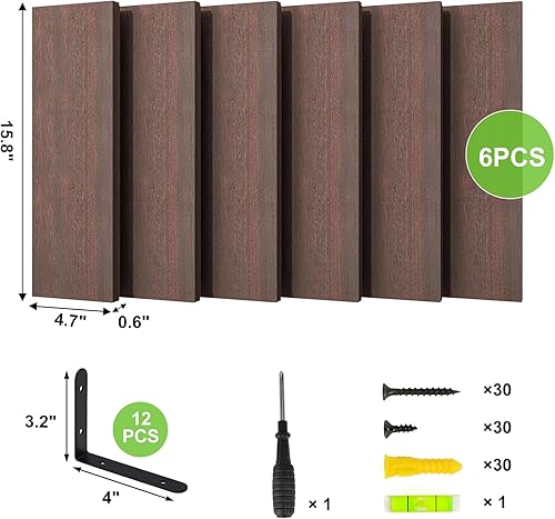 Miniatura 3 de Fixwal Estantes flotantes, estantes de pared de madera rústica, estantes de 4.7 pulgadas de ancho para decoración de pared, estilo granja para