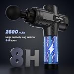 Muscle Massage Gun Deep Tissue Percussion Massager - Portable Handheld Sport Massagers for Athletes, Quiet & Powerful Brushless Motor Cordless, 20 Speed Level,Wattne W2 (Carbon)