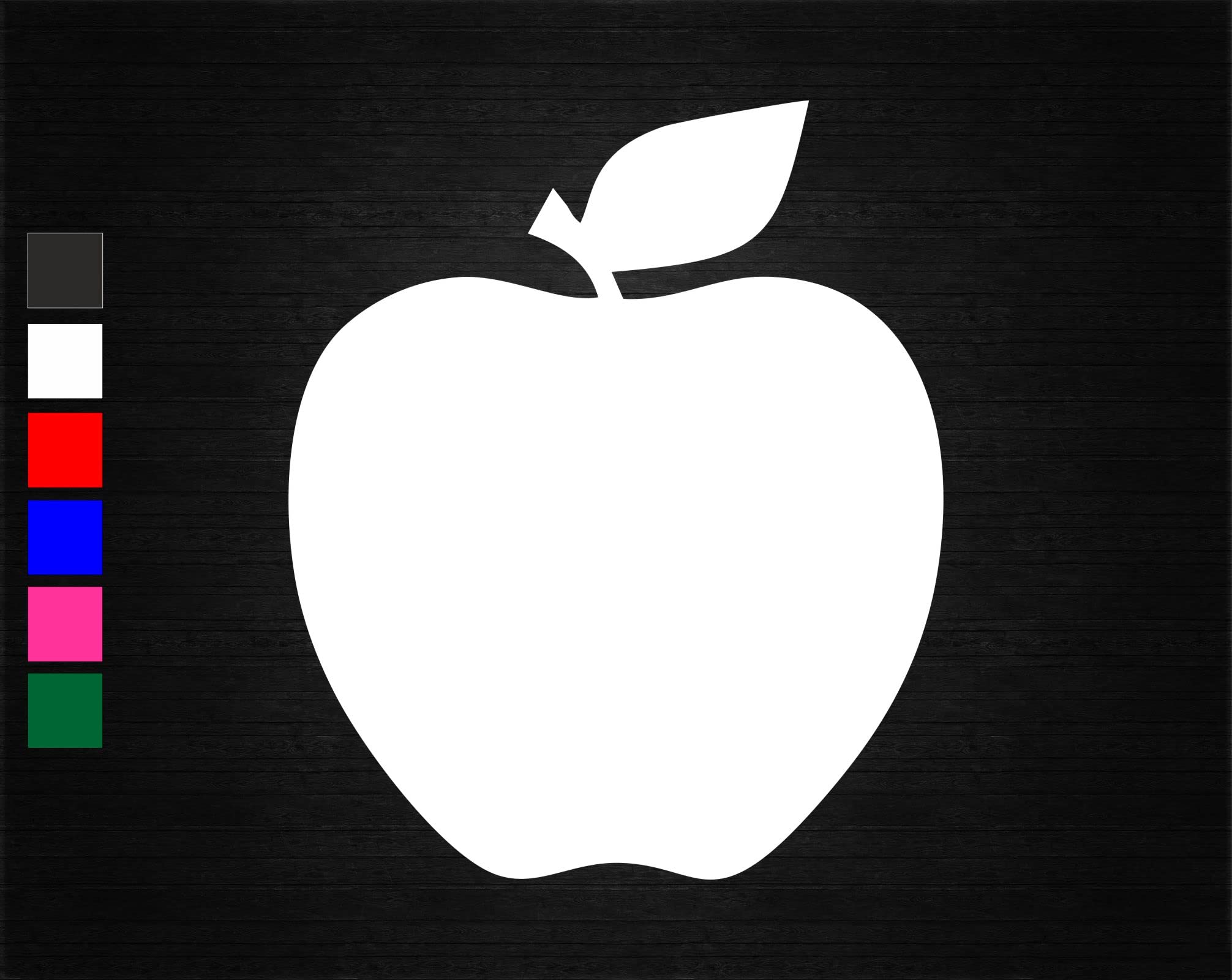 Apple Vinyl Decal Sticker (10cm x 8.4cm, White)