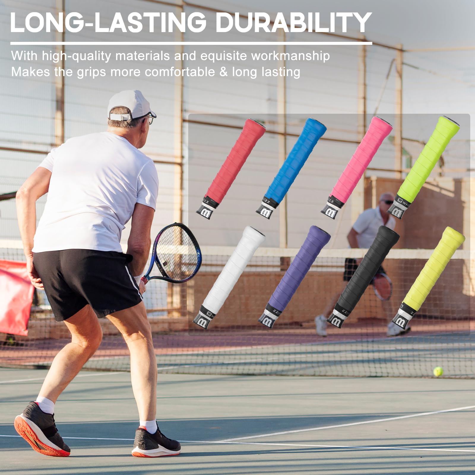 Acebirdie 24 Pack Tennis Racket Grip Tape, Precut Anti Slip Tennis Grip Tape, Super Absorbent and Dry Feel Tennis Overgrip for Tennis, Pickleball, Badminton Grips Overgrip Tape