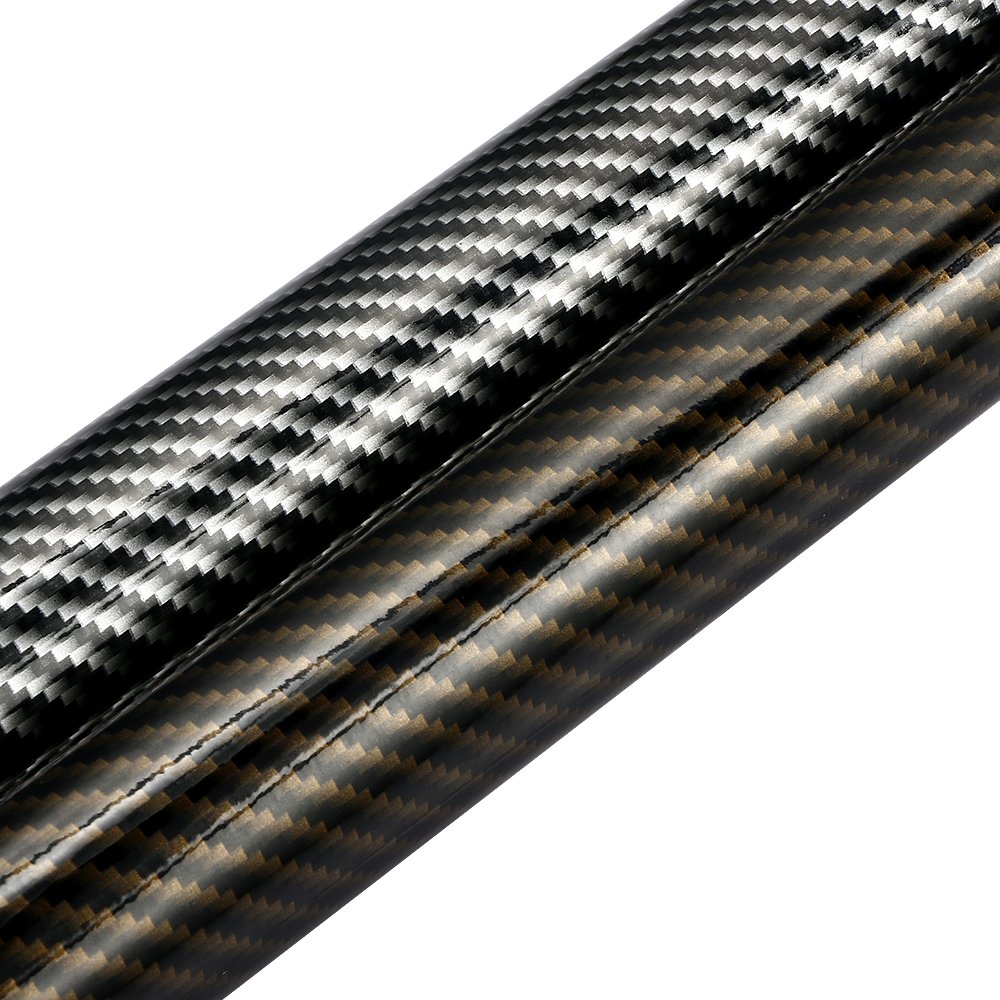 Wrapping Pellicola 10/30*100 centimetri Lucido In Fibra di Carbonio Pellicola Dell'involucro Del Vinile Automobili Auto Moto FAI DA TE Adesivo Decorativo Avvolgimento Copertura(Silver Black,50x600cm)