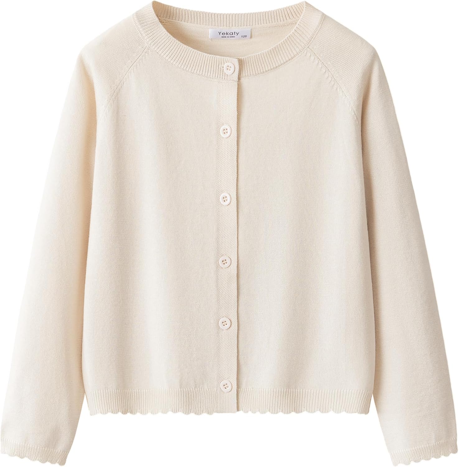 Yekaty Girls Cardigan Basic Raglan Sleeve Uniforms Knit Button Sweater Clothes