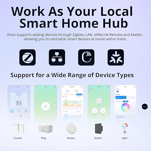 Miniatura 4 de SONOFF iHost Smart Home Hub, puerta de enlace de control central 2G, servidor local privado para automatización segura del hogar, compatibilidad con
