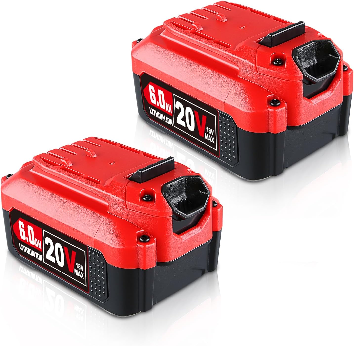 MANUFER Upgraded 6000Ah Replacement for Craftsman 20V Battery V20 Lithium Ion Compatible with CMCB205 CMCB204 CMCB206 CMCB202 CMCB201 Cordless Power Tools