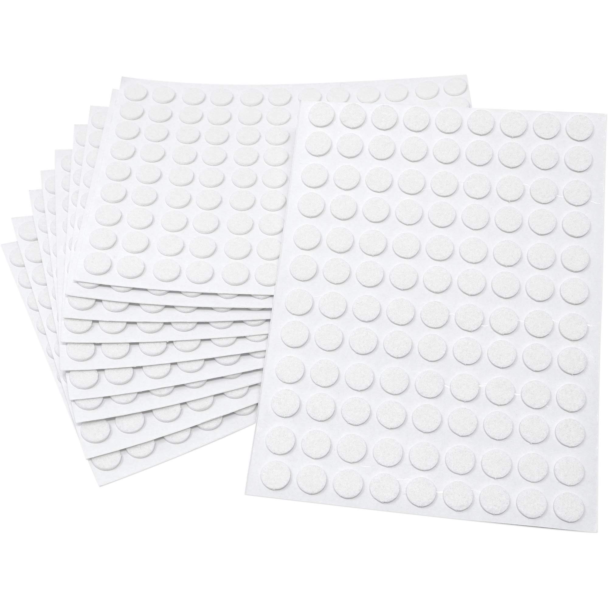 Adsamm White Adsamm® / 1080 X Self-Stick Felt Pads / Ø 0.39'' (Ø 10 Mm) / / Round / Self-Adhesive Furniture Glides With Felt Thickness Of 0.059'' / 1.5 Mm