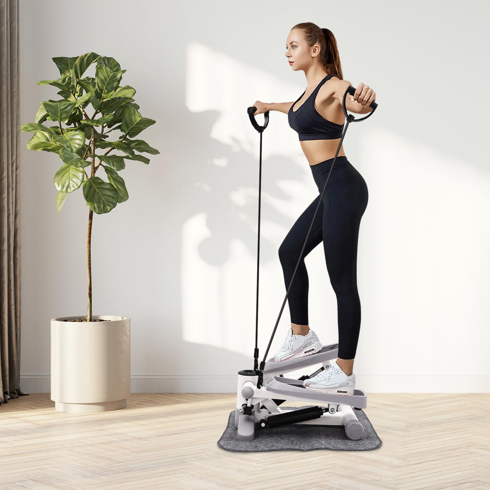 Stepper do treningu domowego, przenośny stepper fitness z wyświetlaczem LED, regulowana wysokość, idealny do odchudzania, ujędrniania i treningu